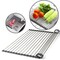Kitchen Stainless Steel Sink Drain Rack Roll Up Dish Rack Food.